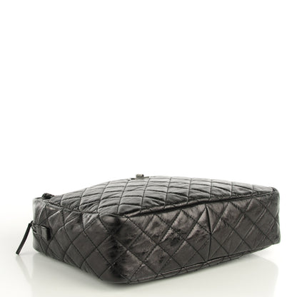 Chanel Metallic Aged Calfskin Quilted Large Reissue Camera Case Black 4 of 7