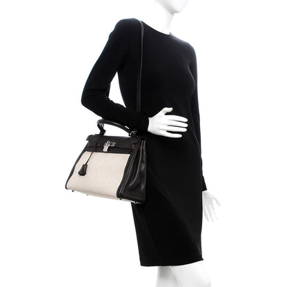 Hermes Toile Swift Kelly 32 Chocolate 2 of 35