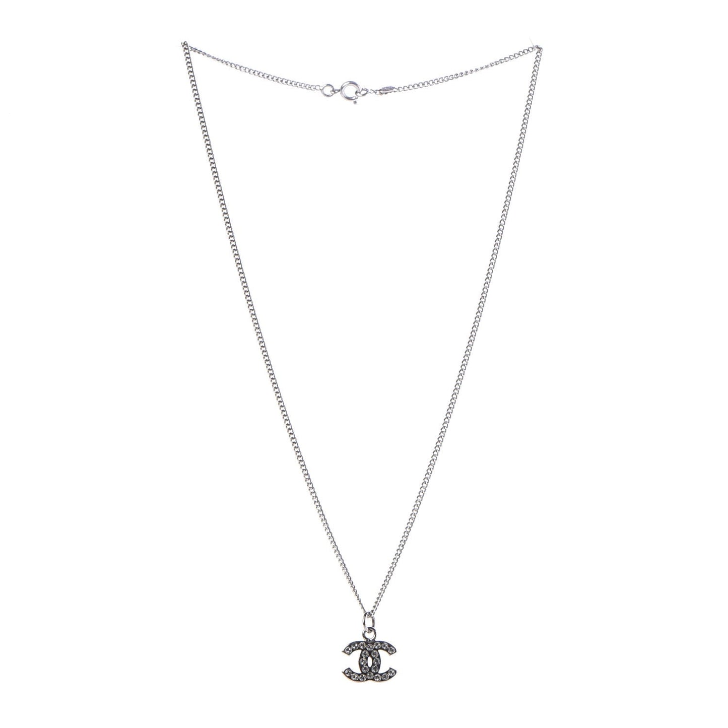 Crystal Timeless CC Necklace Silver
