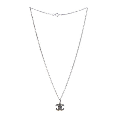 Chanel Crystal Timeless CC Necklace Silver 3 of 7