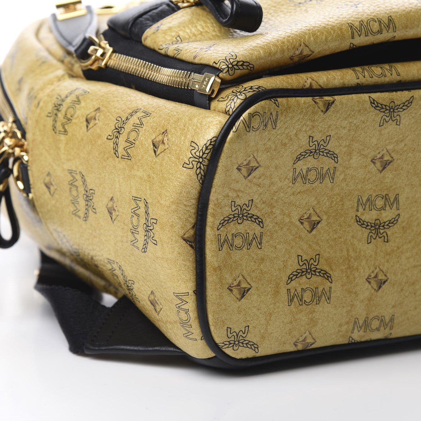 Metallic Visetos Studded Small Dual Stark Backpack Gold