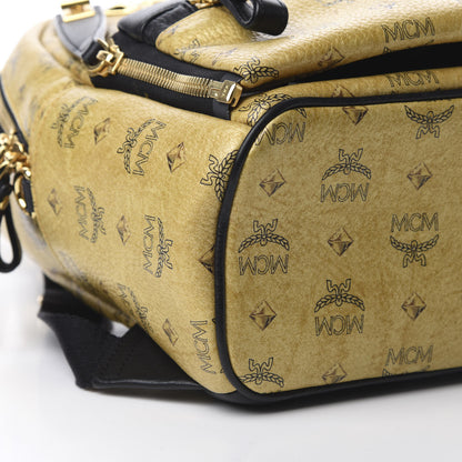 MCM Metallic Visetos Studded Small Dual Stark Backpack Gold 8 of 11