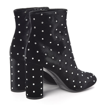 Saint Laurent Velluto Master Crystal Loulou 95 Ankle Boots 38.5 Black 4 of 8