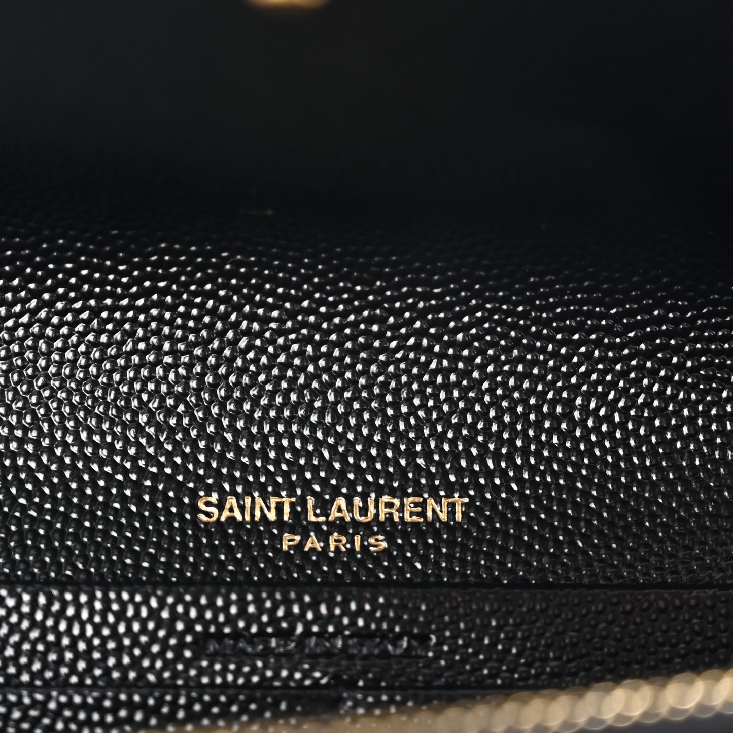 Grain De Poudre Matelasse Chevron Monogram Flap Wallet Black