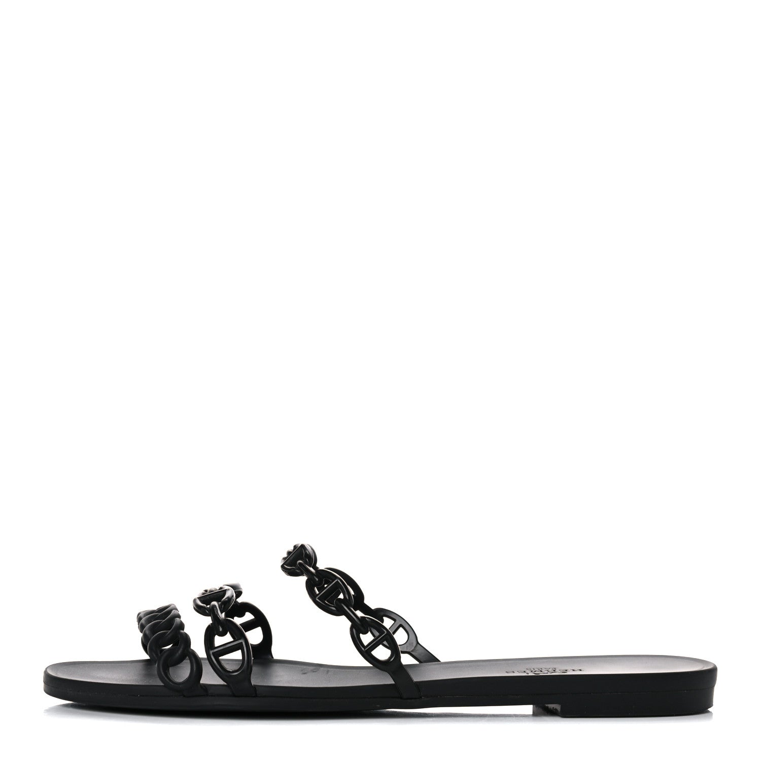 Hermes Rubber Chaine d'Ancre Rivage Sandals 39 Black 1 of 10