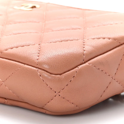 Chanel Lambskin Quilted Small Clutch With Chain Pink 11 of 12