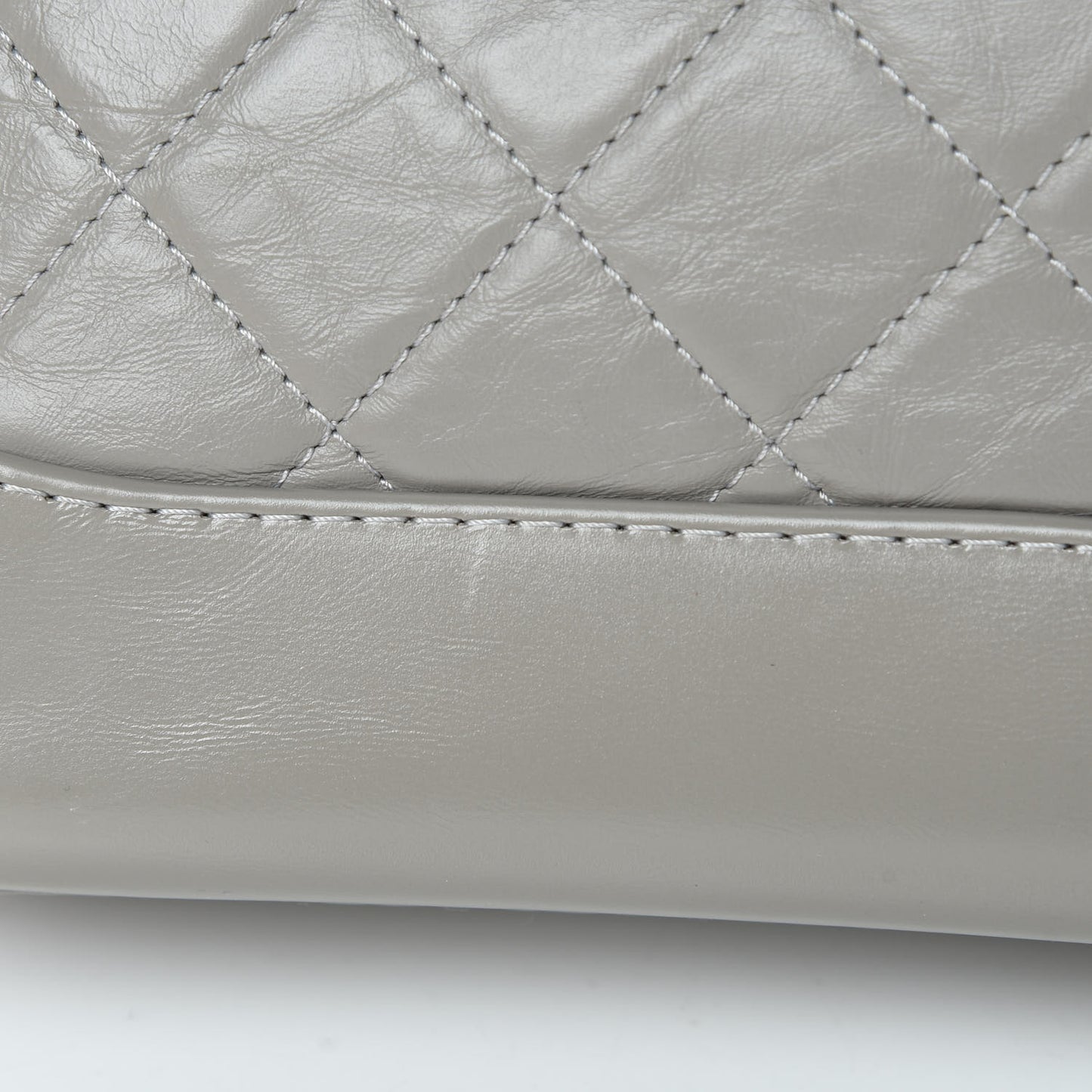 Aged Calfskin Quilted Small Gabrielle Hobo Grey