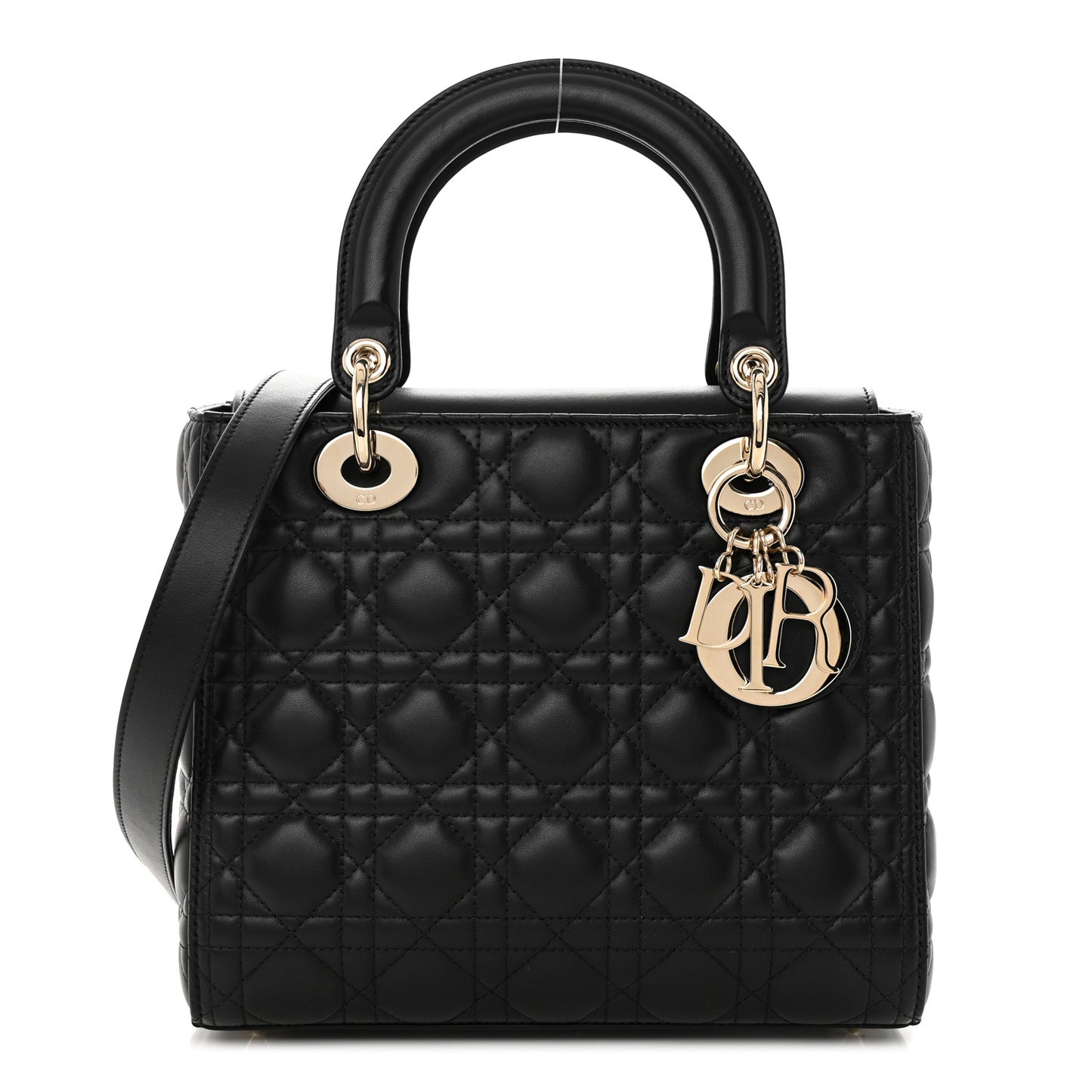 Lambskin Cannage Medium Lady Dior Black