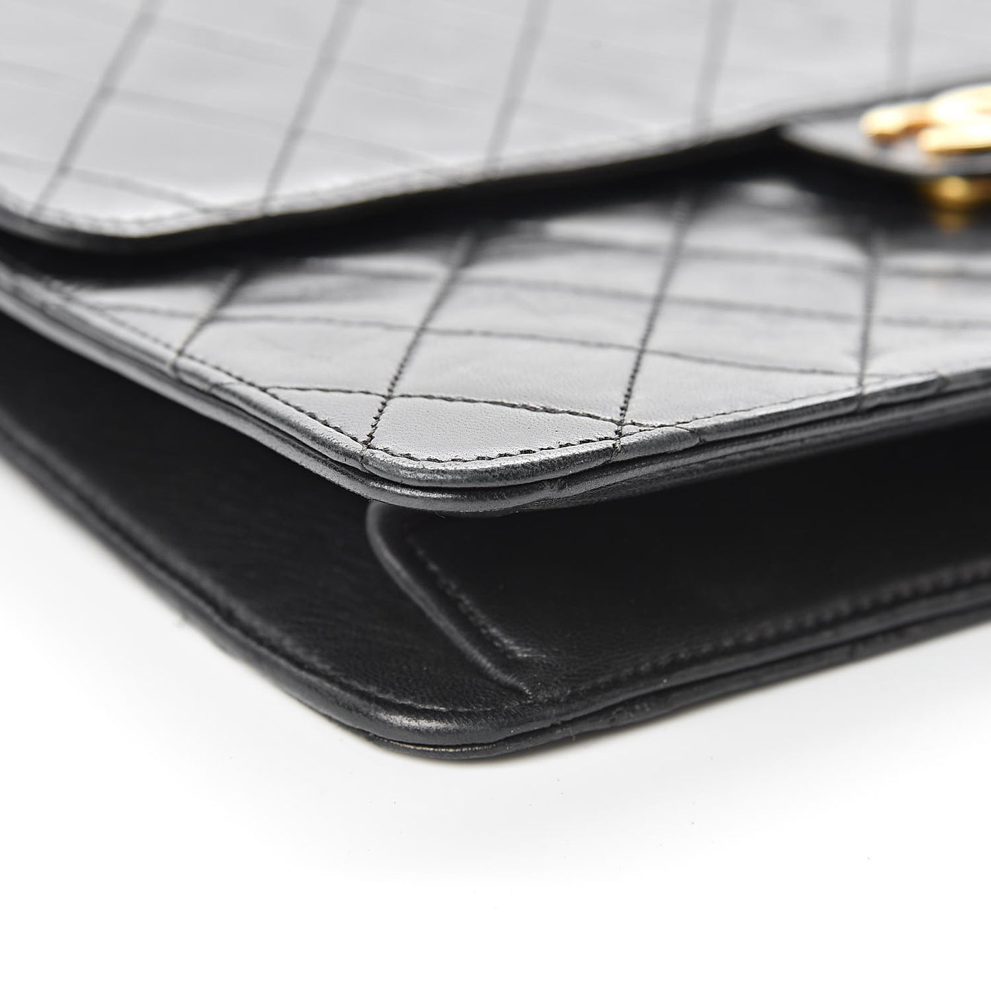 Lambskin Quilted Medium Single Flap Black