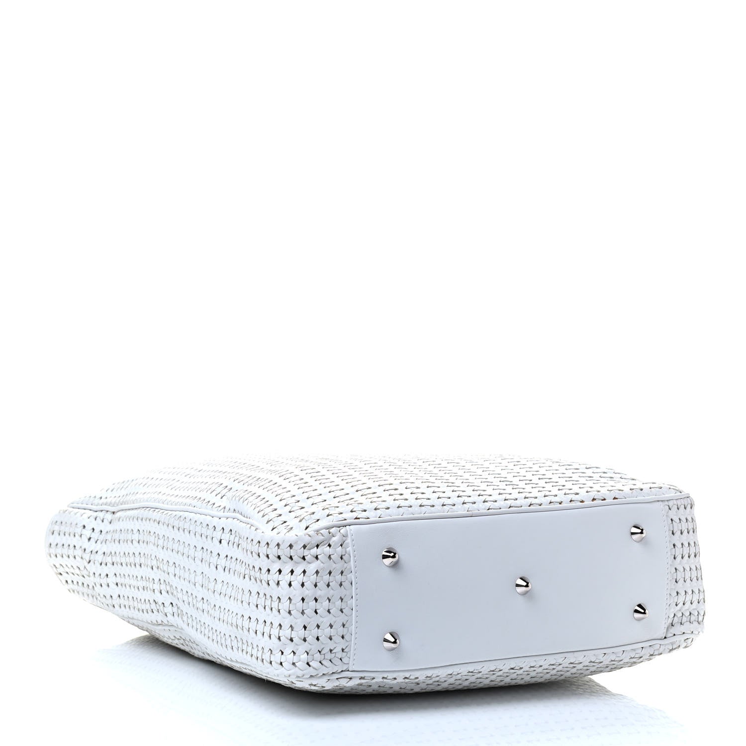 Christian Dior Lambskin Woven Dior Soft Shopping Tote White 3 of 6