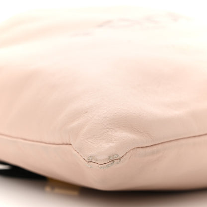 Fendi Soft Nappa Logo Small Drawstring Pouch Bag Rosa Quarzo Black 9 of 12