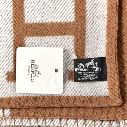 Hermes Wool Cashmere Avalon Blanket Ecru Camel 3 of 3