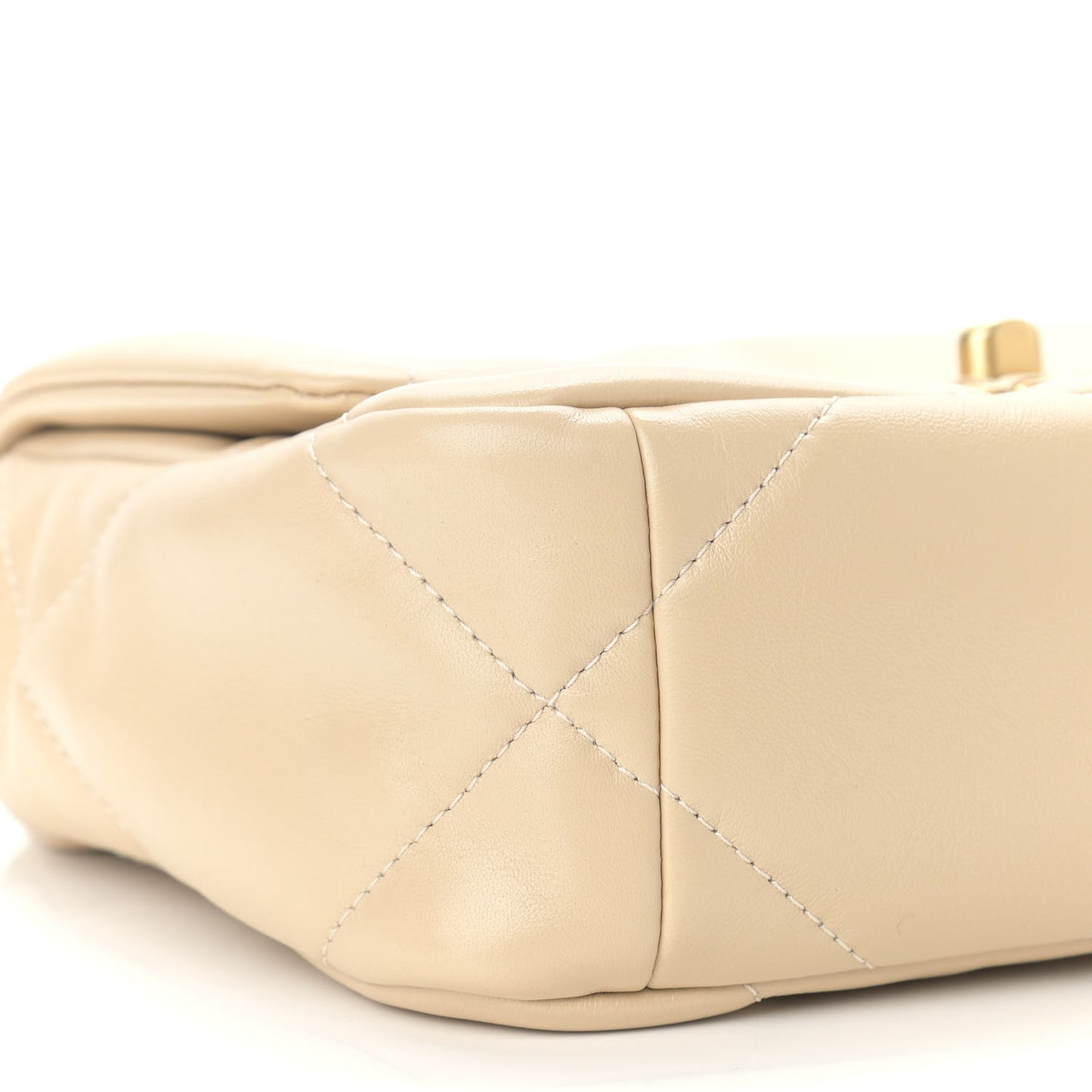 Lambskin Quilted Medium Chanel 19 Flap Light Beige