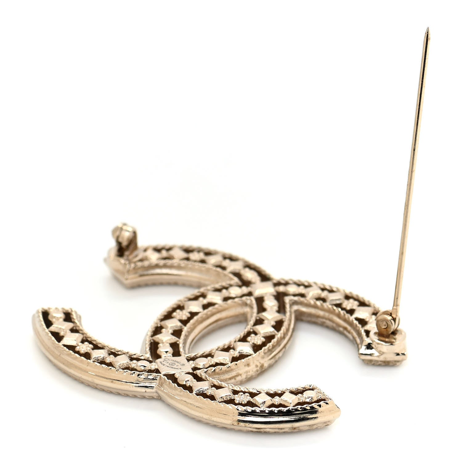 Chanel Metal CC Brooch Light Gold 3 of 4