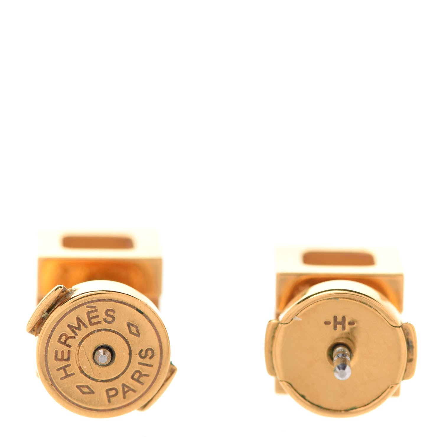 Hermes Gold Plated Cage d'H Earrings 4 of 5