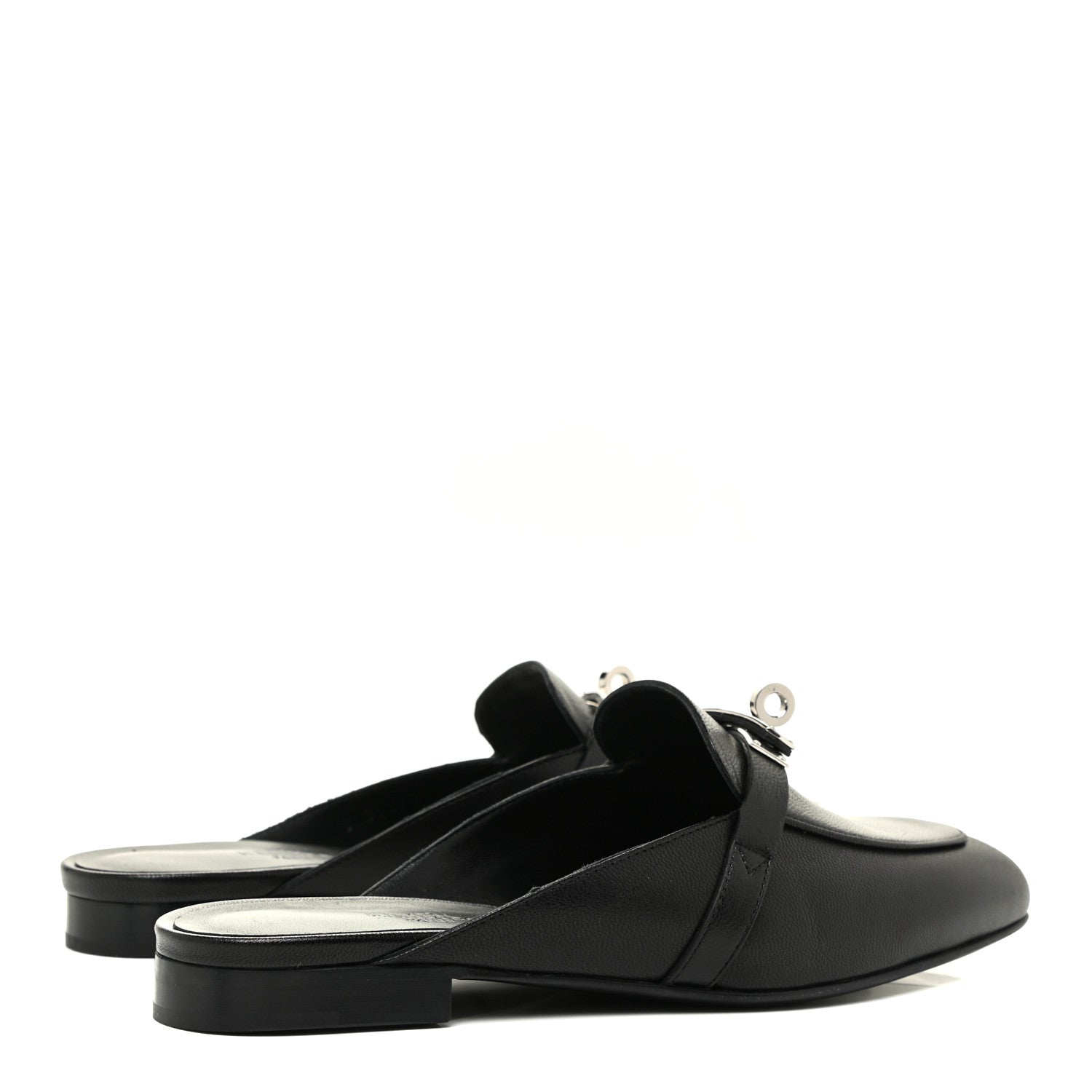 Hermes Goatskin Oz Mules 37 Black 4 of 8