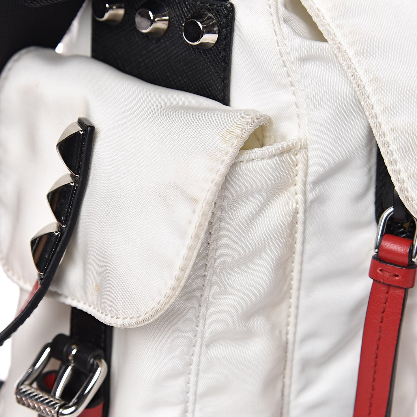 Nylon New Vela Studded Messenger White Fuoco