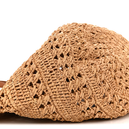 Saint Laurent Raffia Calfskin Small Panier Tote Naturel Brick 9 of 13