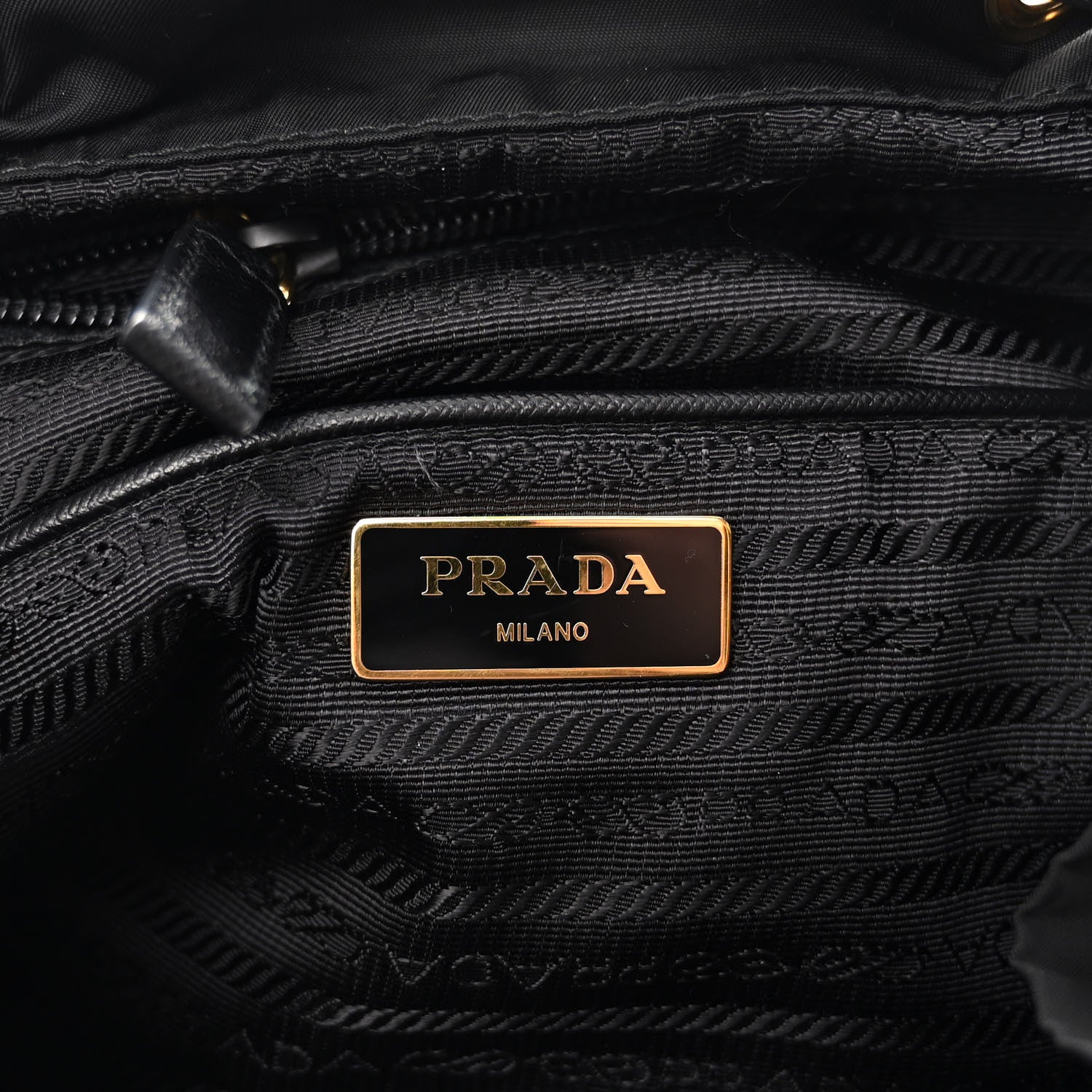 Prada Tessuto Nylon Saffiano Robot Backpack Black Mimosa 6 of 9