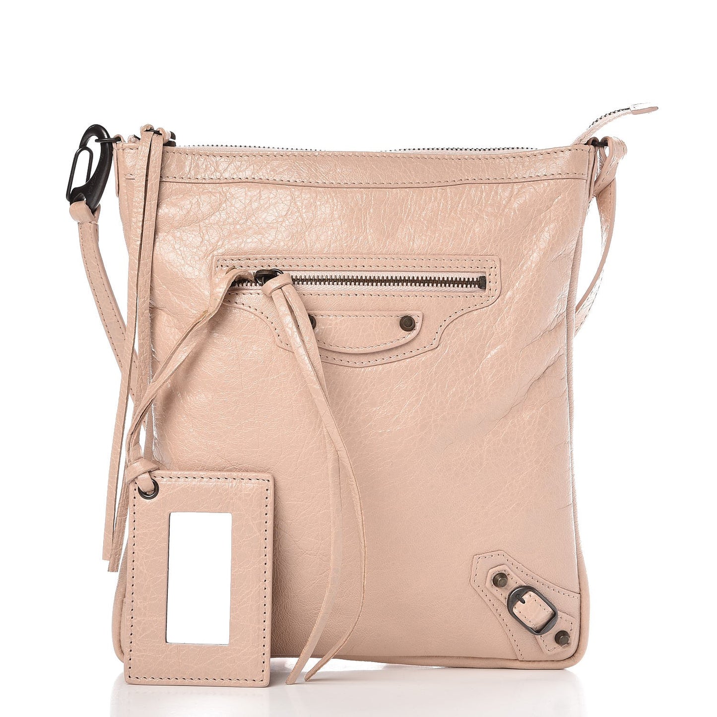 Agneau Classic Hardware Flat Crossbody Rose Aubepine