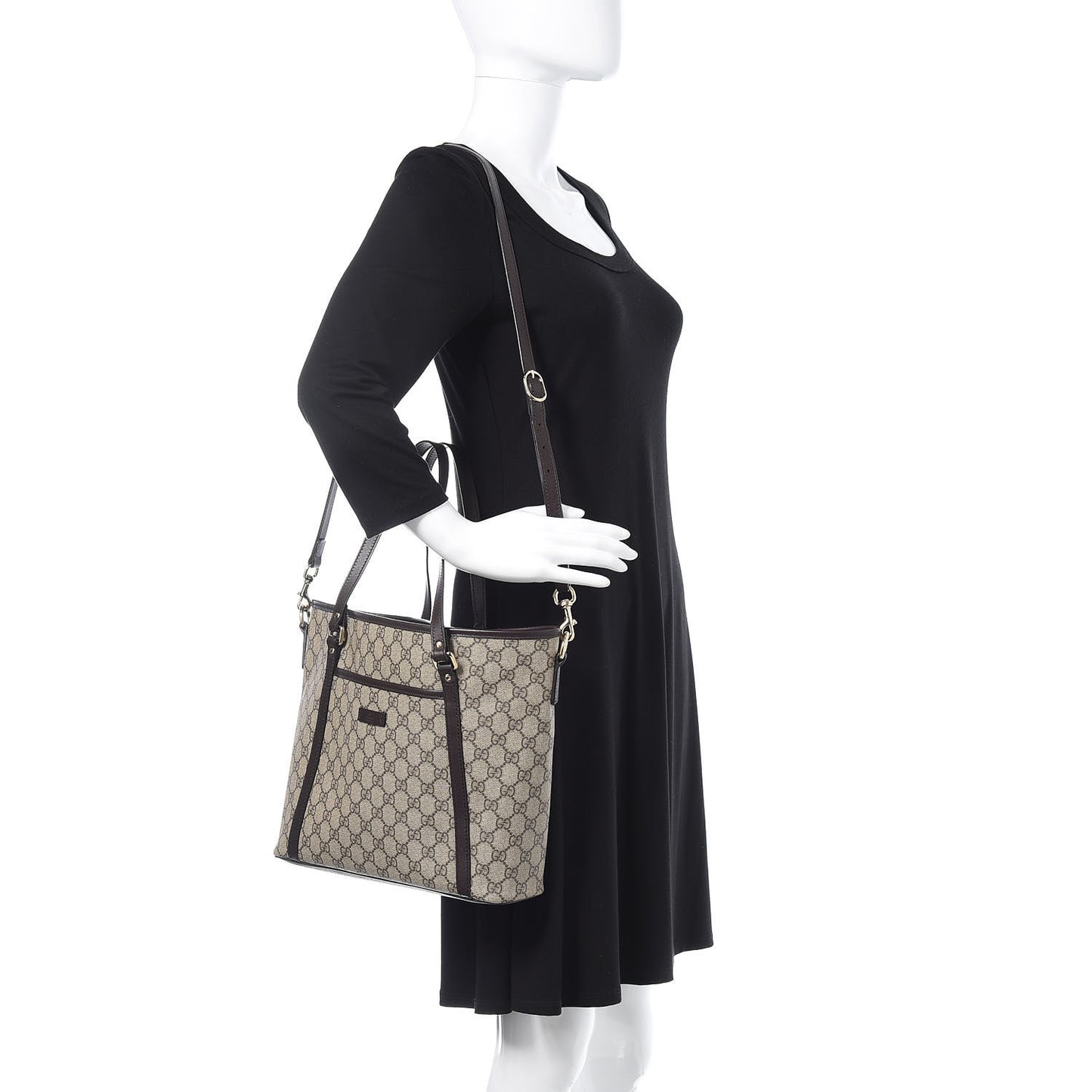 GG Supreme Monogram Medium Joy Tote Dark Brown