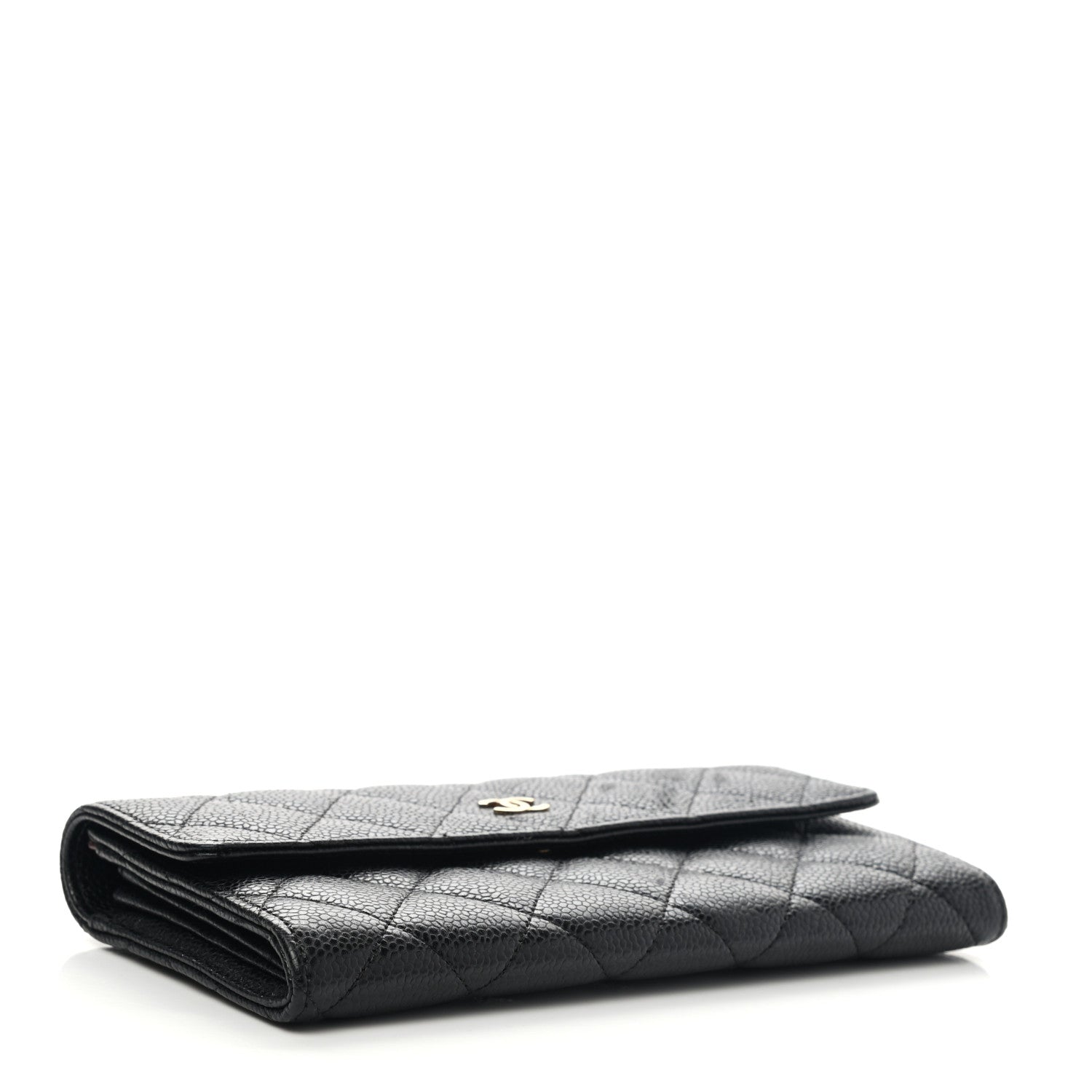 Chanel Caviar Quilted Large Gusset Flap Wallet Black 4 of 9