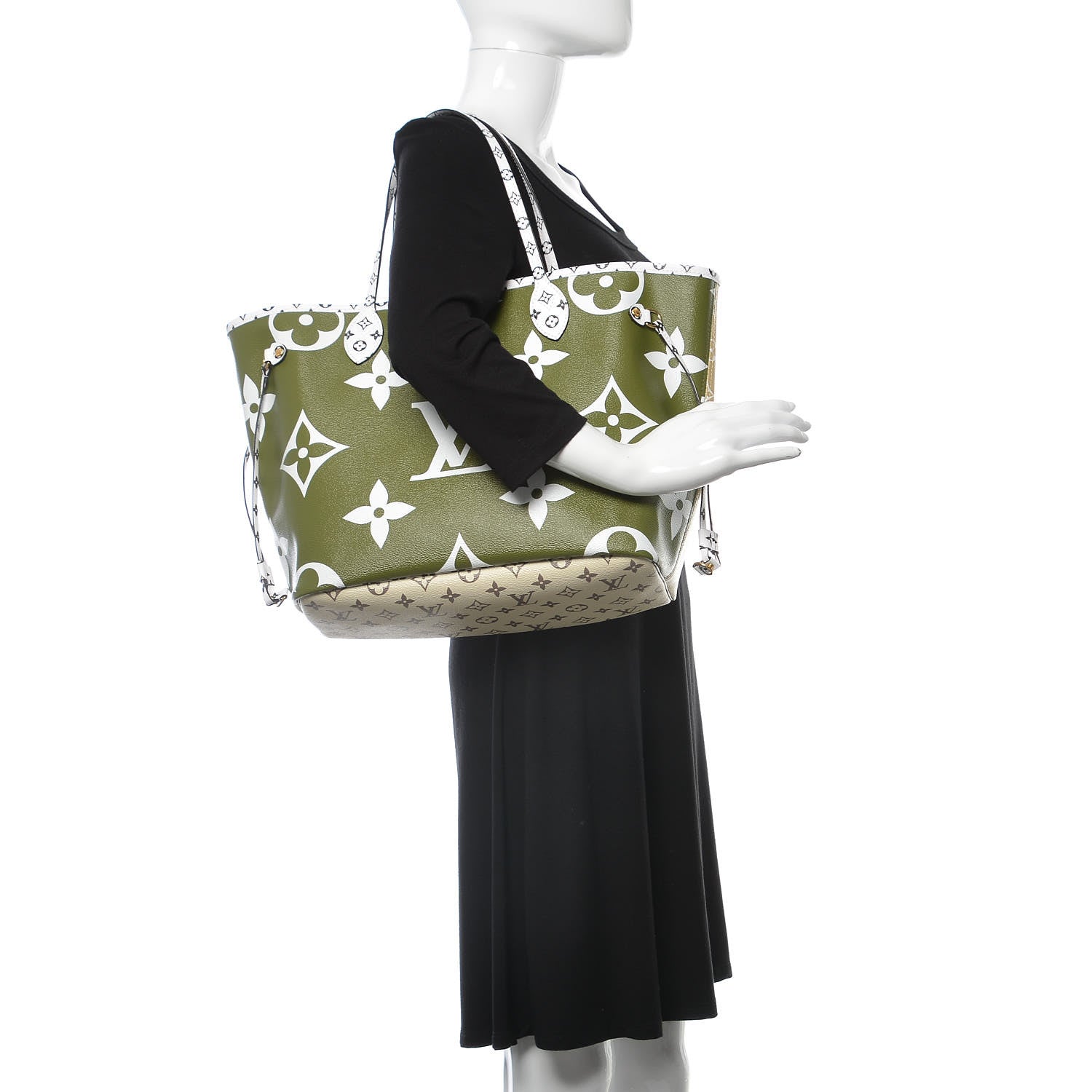 Louis Vuitton Monogram Giant Neverfull MM Kaki 2 of 11