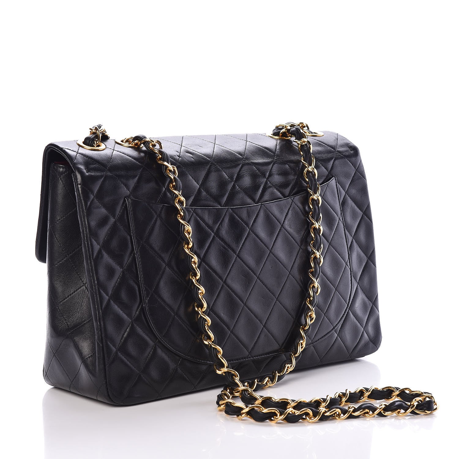 Chanel Lambskin Quilted XL Jumbo Single Flap Black 3 of 10