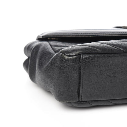 Saint Laurent Sheepskin Medium Tri-Quilt College Monogram Satchel Black 8 of 11