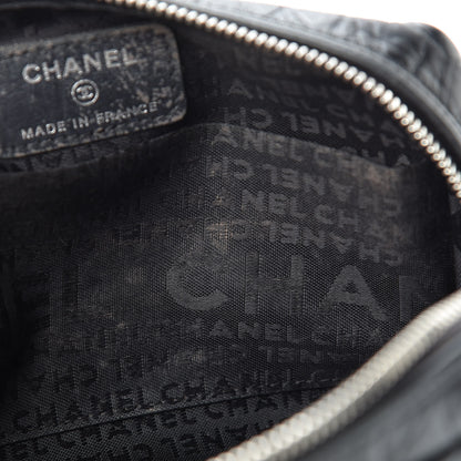 Chanel Distressed Calfskin Cambon Cosmetic Case Black 9 of 17