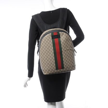 Gucci GG Supreme Monogram Web Dome Backpack Black 2 of 8