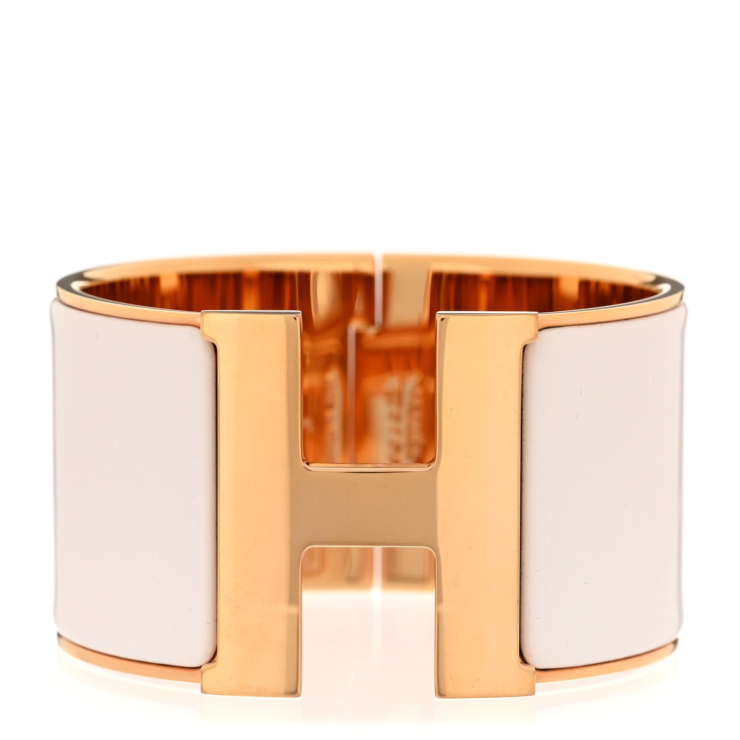 Hermes Enamel Extra Wide Clic Clac H Bracelet PM White 1 of 5