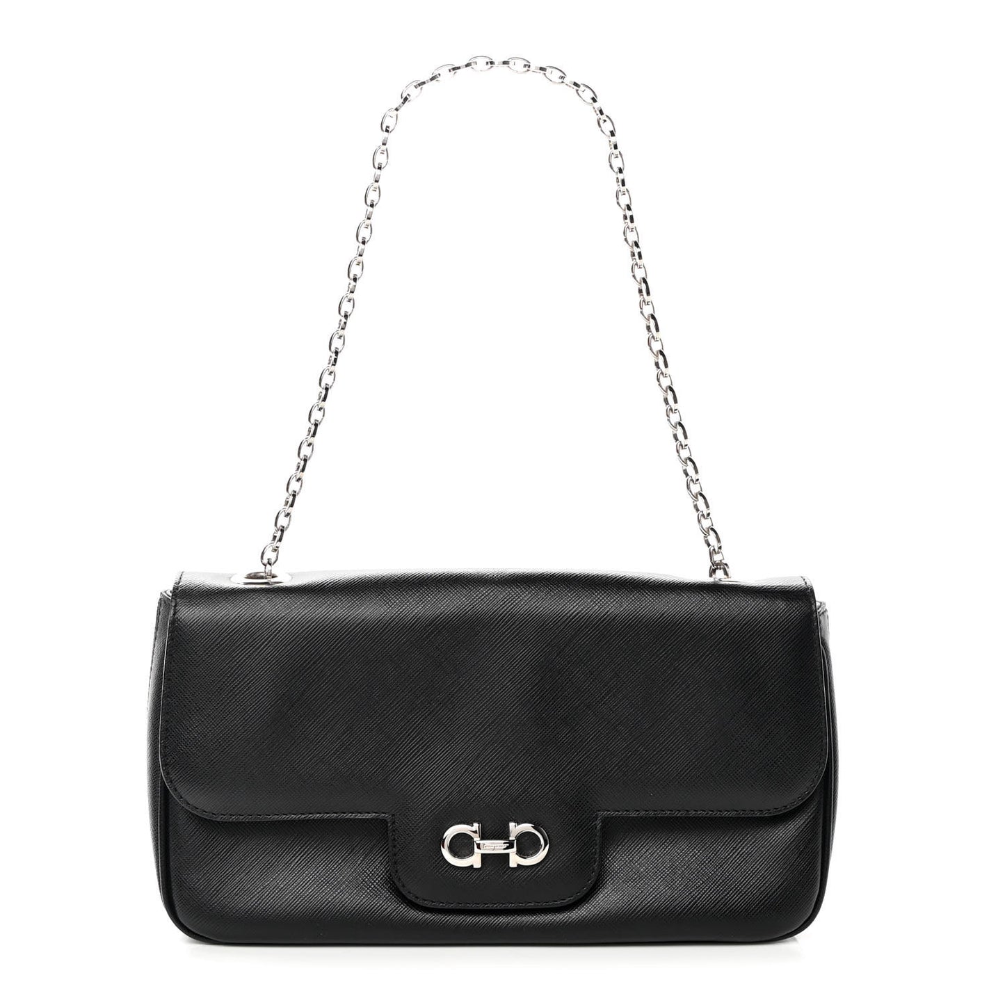 Printed Calfskin Rory Chain Shoulder Bag Black