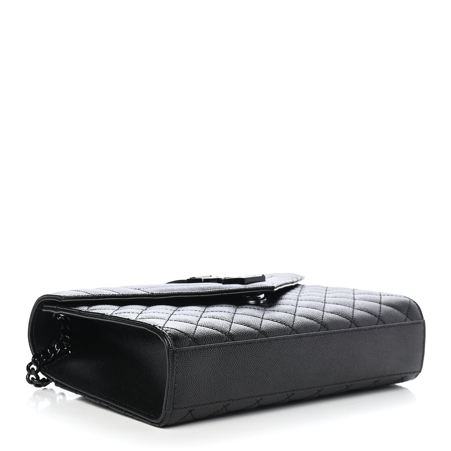 Grain De Poudre Textured Mixed Matelasse Triquilt Medium Monogram Satchel Black