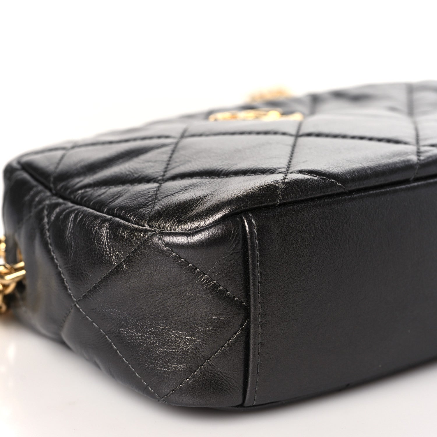 Chanel Metallic Calfskin Pearl Quilted CC Mini Camera Case Ruthenium 8 of 9