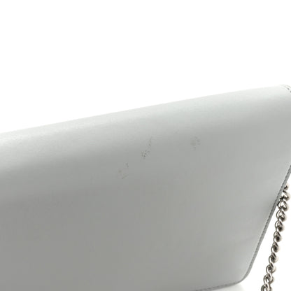 Fendi Vitello Liberty Crystal Embellished F is Fendi Medium Envelope Wallet on Chain Grigio Perla 13 of 14