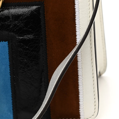 Fendi Agnello Old Shine Chamois F is Fendi Embossed Kan U Shoulder Bag White Nebula Multicolor 13 of 13