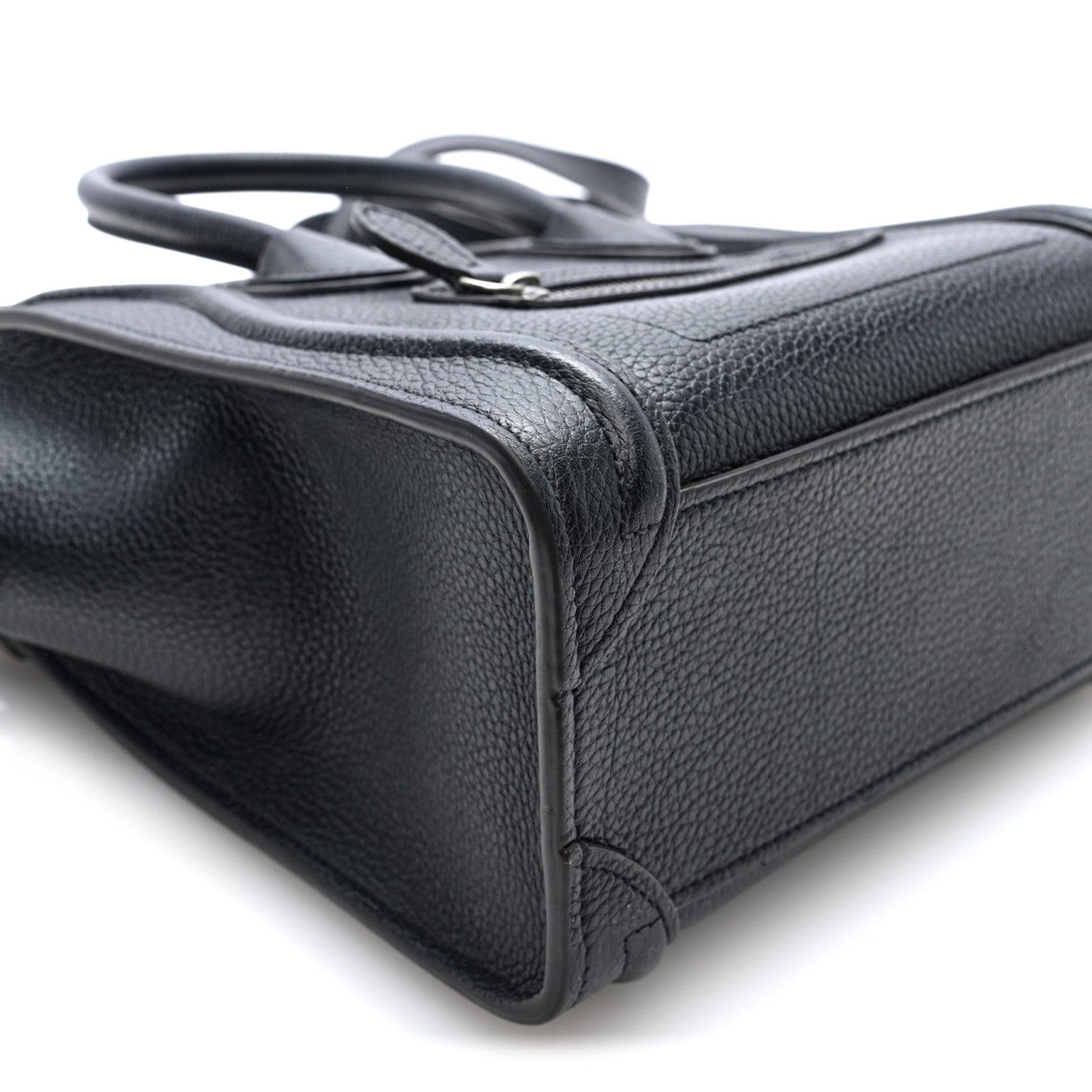 Celine Drummed Calfskin Nano Luggage Black 9 of 10