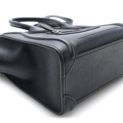 Celine Drummed Calfskin Nano Luggage Black 9 of 10
