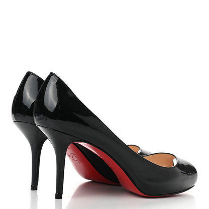 Christian Louboutin Patent No Matter 85 Pumps 38 Black Red 4 of 7