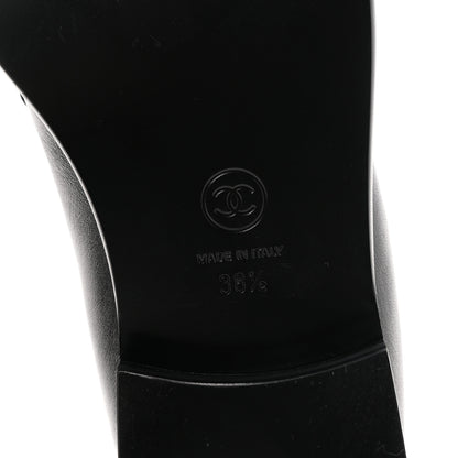 Chanel Lambskin CC Mocassin Loafers 38.5 Black 7 of 9