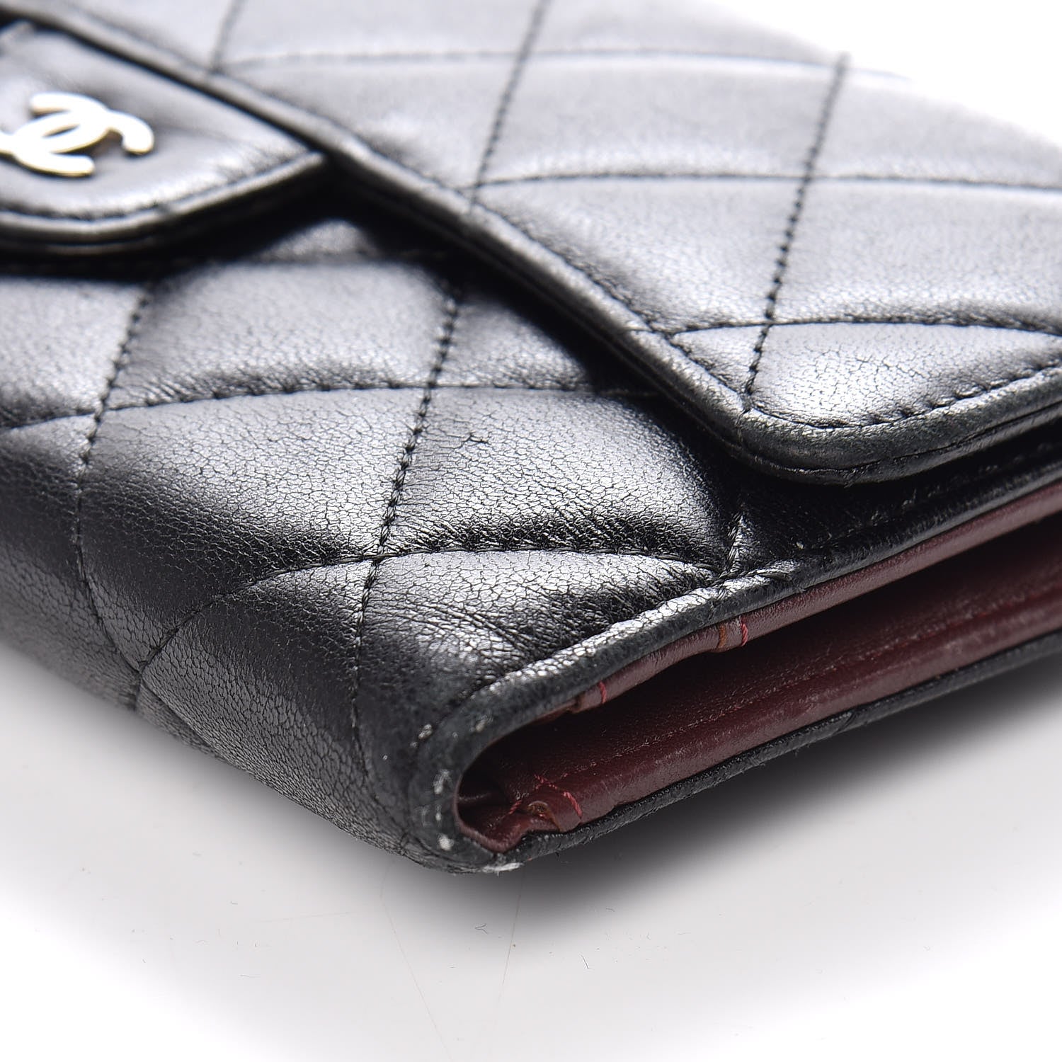 Chanel Lambskin Quilted Large Flap Wallet Black 6 of 10