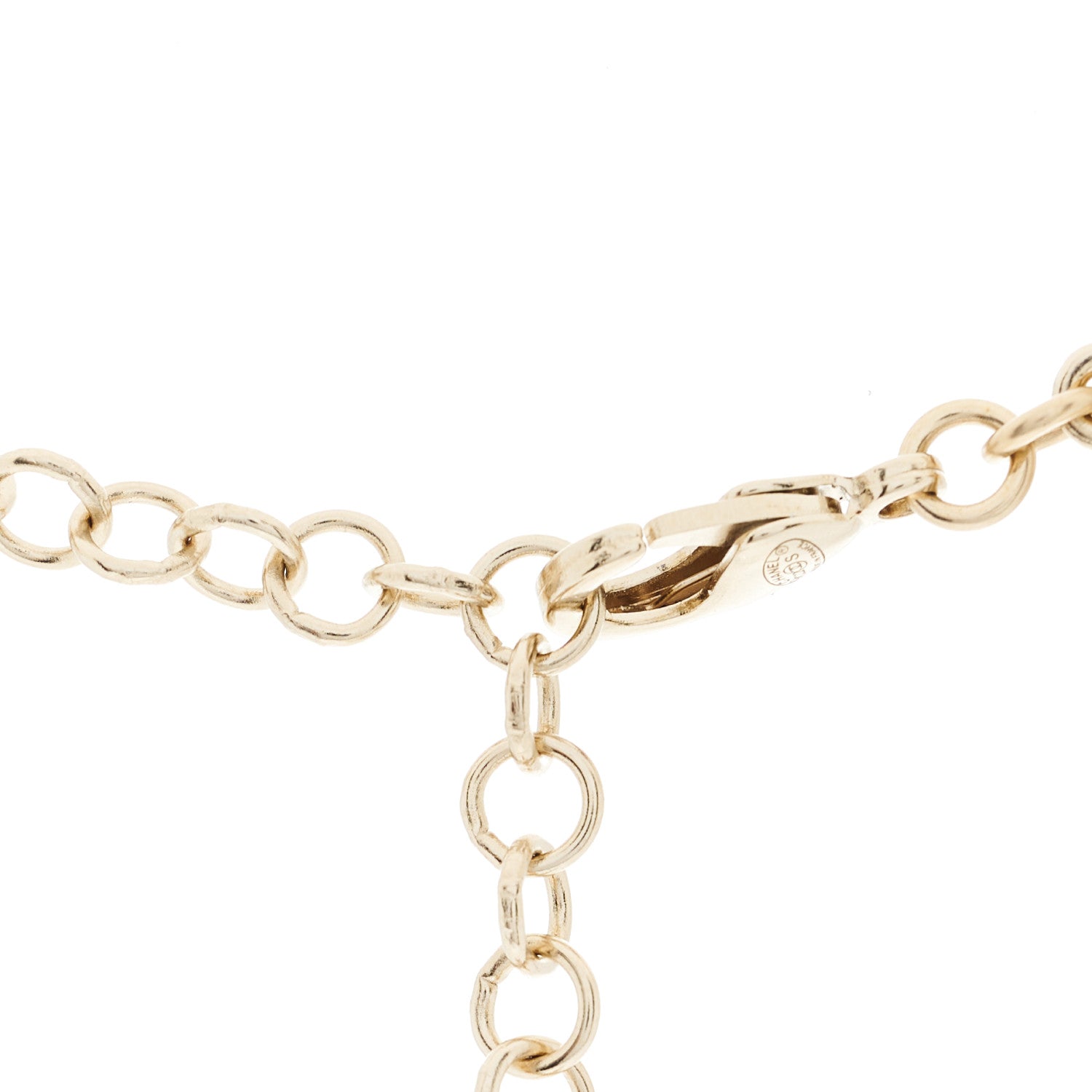 Chanel Metal Crystal Logo Choker Necklace Gold 4 of 6
