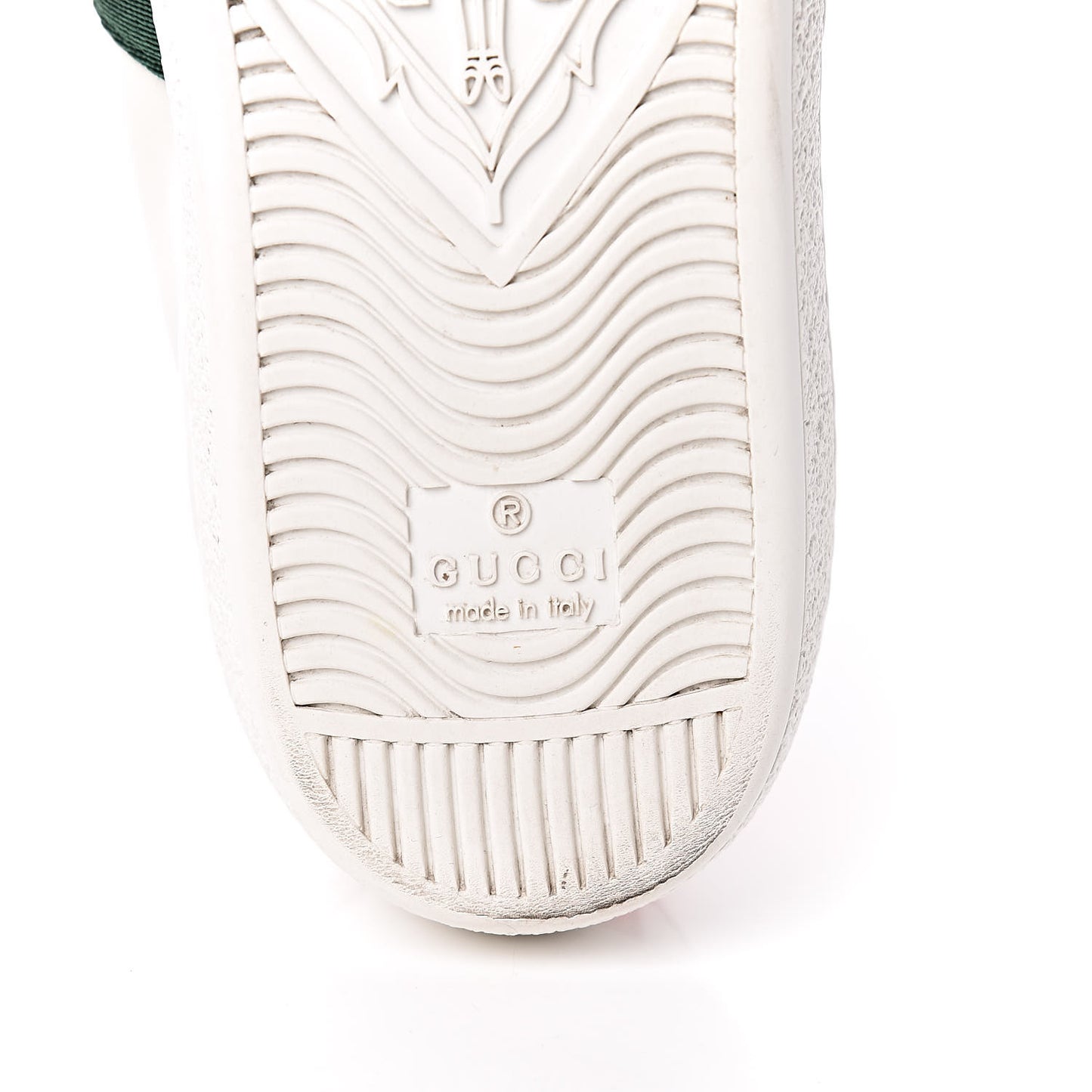 Calfskin Web Heart Embroidered Womens Ace Sneakers 37 White