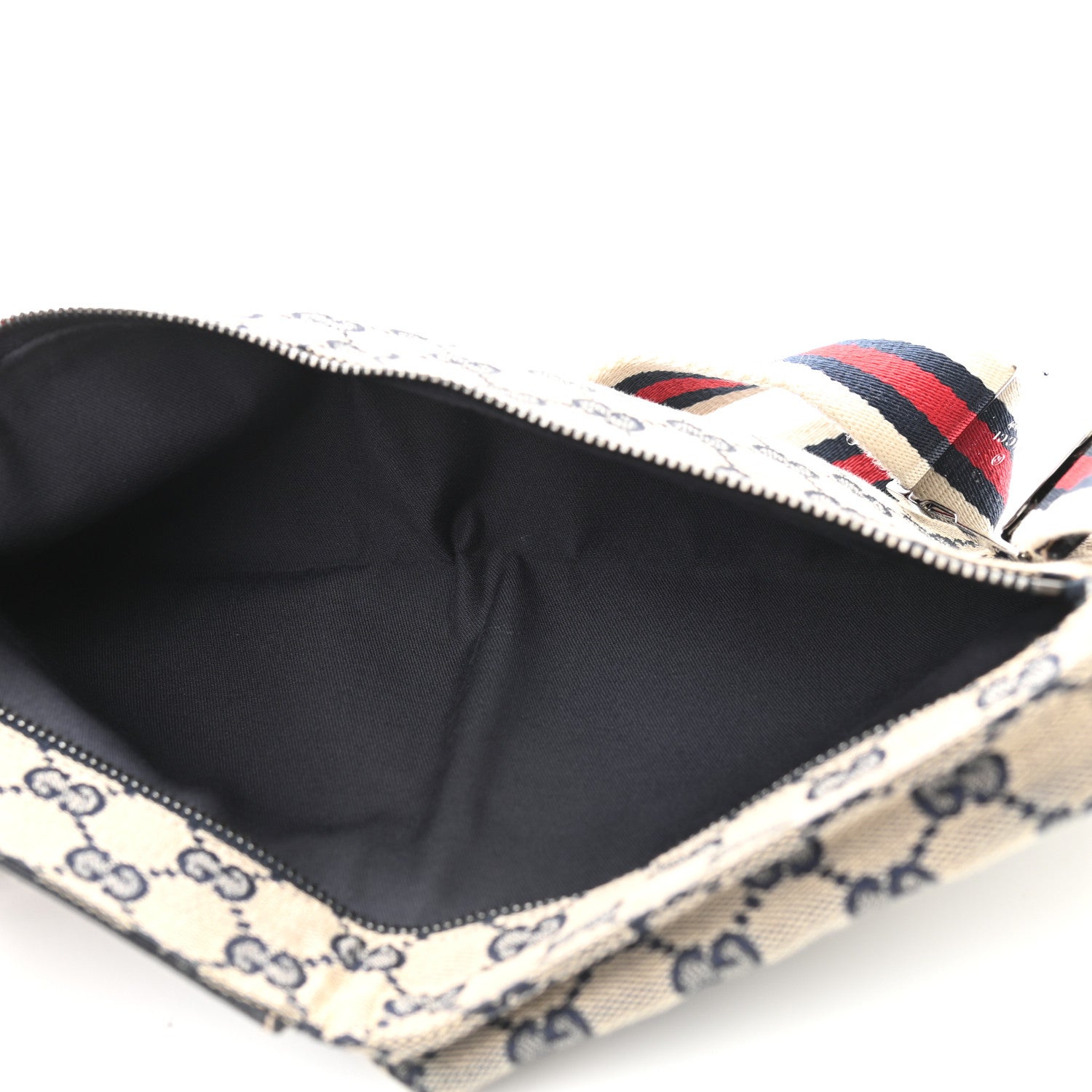 Gucci GG Monogram Web Double Pocket Belt Bag Navy 4 of 8