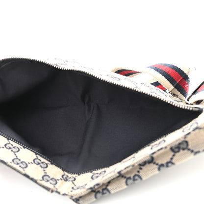 Gucci GG Monogram Web Double Pocket Belt Bag Navy 4 of 8