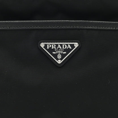 Prada Tessuto Saffiano Pocket Double Zip Shoulder Bag Black 7 of 9