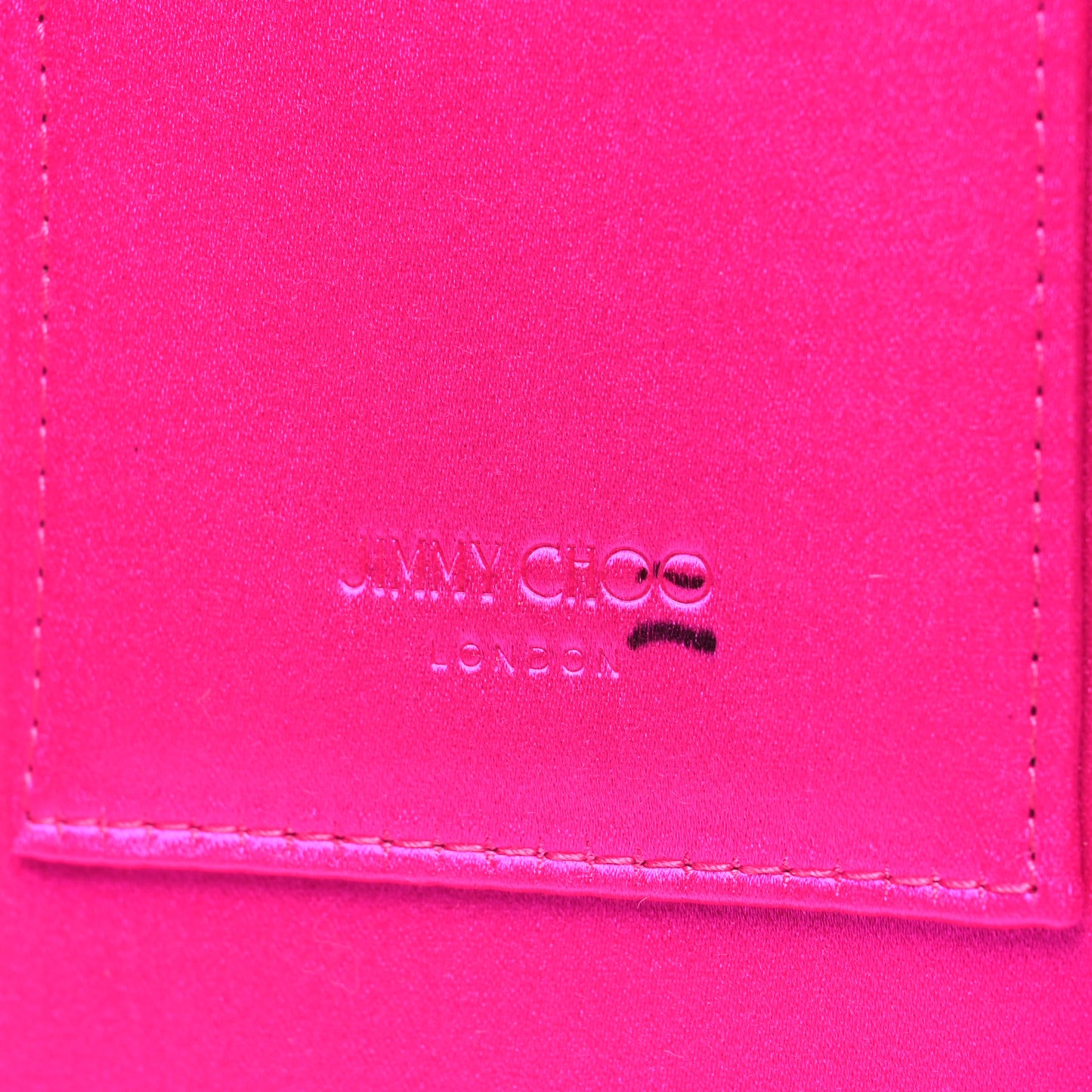 Satin Crystal Clemmie Clutch Fuchsia