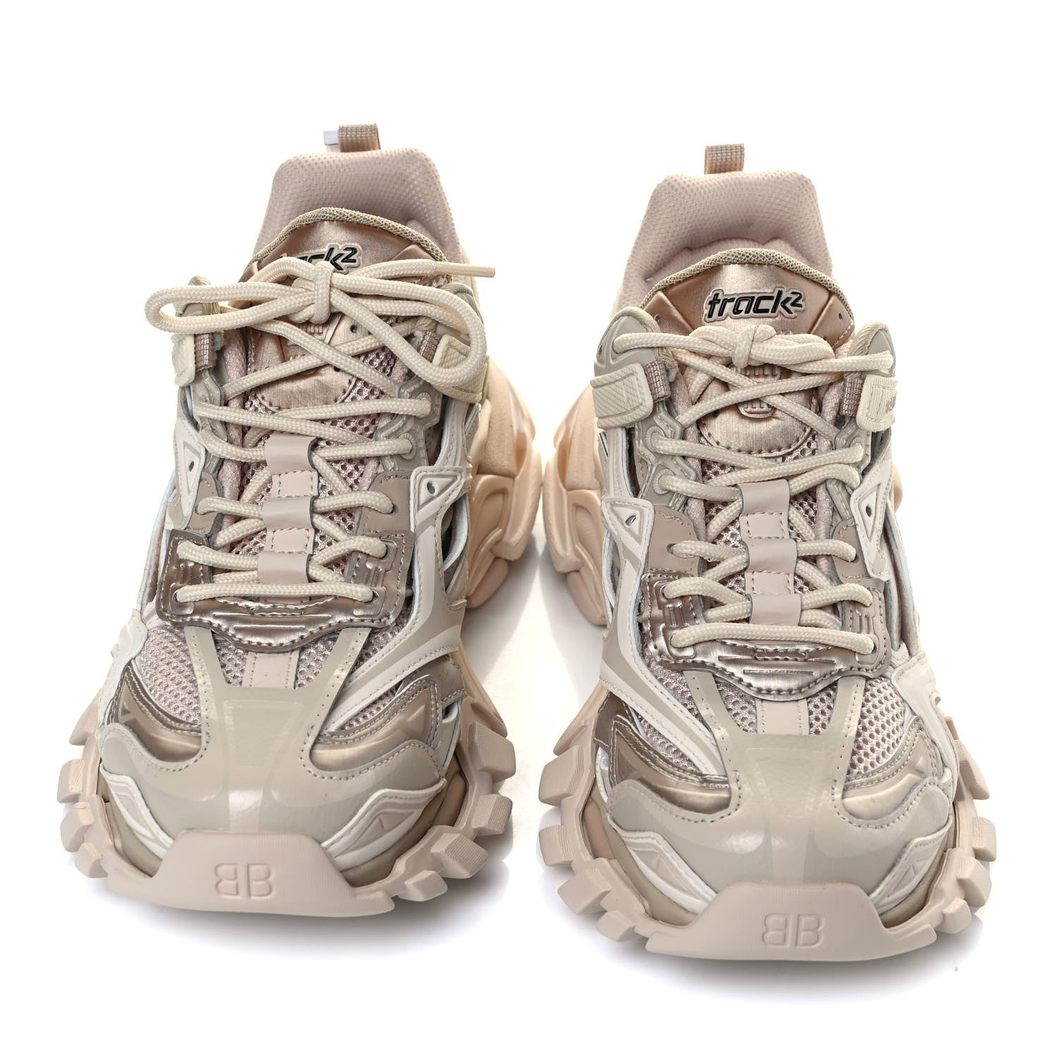 Balenciaga Rubber Mesh Bi-Color Womens Track.2 Open Sneakers 39 Nude 6 of 6