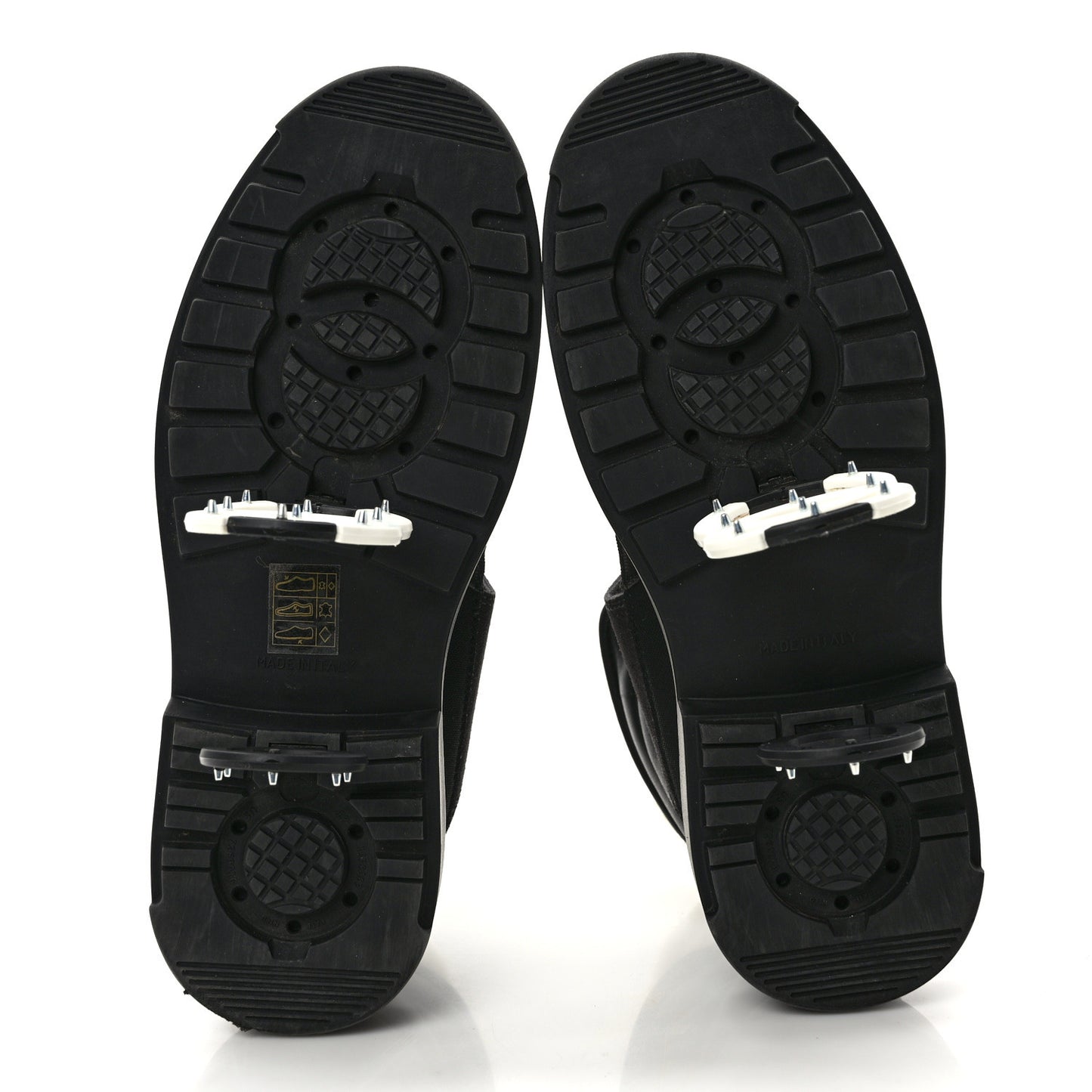 Lambskin Shearling Suede CC High Lace Up Boots 38 Black